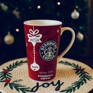 Starbucks Holiday 2009 Red Christmas Mug 16oz | Winter Coffee Cup
